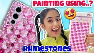 Painting using Pearls & Crystals! *RHINESTONES*️ | Riya's Amazing World