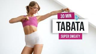 30 MIN TABATA HIIT Workout (challenging + super sweaty ) - No Equipment, Home Workout