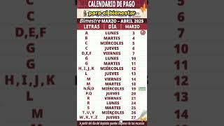Calendario de pagos de MARZO 2025 | ¿Cuando pagan la pension bienestar?