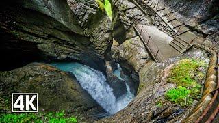 Switzerland  Trümmelbach Falls, loud thundering and roaring in the interior of the mountain