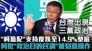 「柯盈配」支持度跌至14.9%墊底！柯文哲批「政治目的民調」被刻意操作【CNEWS】