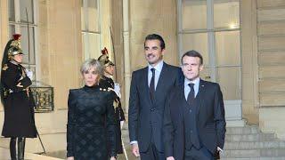 Emir of Qatar arrives in Paris for state dinner with French president, first lady | AFP