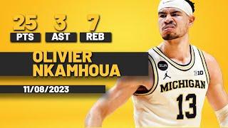 Olivier Nkamhoua Michigan Wolverines 25 PTS 7 REBS vs UNC Asheville Bulldogs