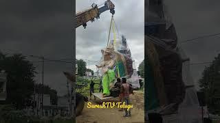 #shorts #Shorts Sri Choudhary Arts Mumbai Ganesh Lifting |Hyderabad Mumbai Ganesh Agaman |Big Ganesh