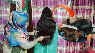 Indian ladies haircut in beauty parlour | girl haircut | @Farwavlogs903