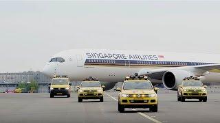 First Singapore Airlines Airbus A350-900 flight at Amsterdam, Netherlands