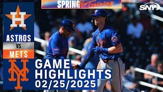 Mets vs Astros (2/25/25) | Luisangel Acuna, Brett Baty | Mets Highlights | SNY