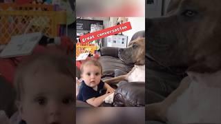 Dog and baby are best friends ️ #baby #love #dog