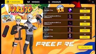 URGENTE!! PEGUE A SKIN DO NARUTO? NOVA PARCERIA, ÍTENS POR OURO, EMOTE DE GRAÇA E MAIS - FREE FIRE