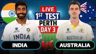 India vs Australia 1st Test Day 3 | Live Cricket Match Today |IND vs AUS Live Match Today #livescore