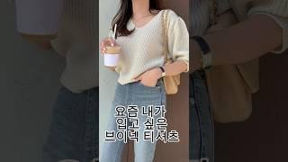 브이넥 티셔츠로 목이 길어보이는 효과/봄 티셔츠 /브이넥 티셔츠 코디 #룩북 #일상룩 #중년패션코디 #편하게