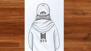 Pencil sketch drawing of bts//drawing tutorial #artandcraftview #youtubepartner #sketch #art