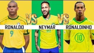 Comparison: Ronaldo Nazario Versus Neymar Júnior Versus Ronaldinho.