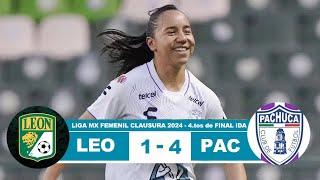 Leon Femenil vs Pachuca 1-4 Resumen Goles 2024