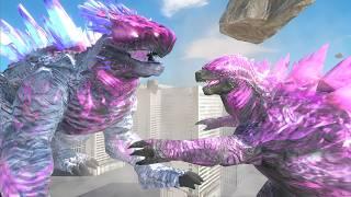 Supercharged Evolved Shimo VS. Supercharged Evolved Godzilla - Animal Revolt Battle Simulator