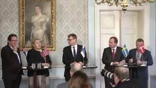 Nordic prime ministers’ joint press conference 1.11.2017