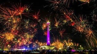 PESTA KEMBANG API TAHUN BARU 2024 DI MONAS, KEMBANG api termegah, Happy news year 2024, HUT RI