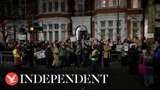 Watch again: Alexei Navalny vigil held outside Russian embassy in London