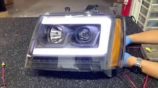 Chevy Tahoe Aftermarket Headlight Projector Upgrade + Diode Dynamics Strips