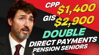 Expect Double Pension Seniors! Receive $1400 CPP and $2900 GIS Direct Payments