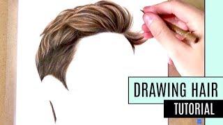 How to Draw Hair | Coloured Pencil Drawing Tutorial - Realistic short hair