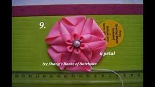 Envelopes flower ribbon hair bows tutorial - DIY .. How to made it :)