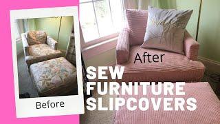 DIY Slipcovers that Look Like Reupholstery!