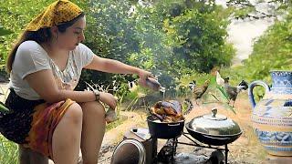 Ultimate Rural Arabic stuffed chicken recipe cooking in village | village cooking