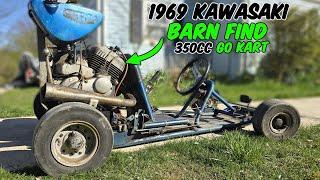 RARE 350cc 2 STROKE KAWASAKI GO KART BARN FIND - WILL IT RUN!!