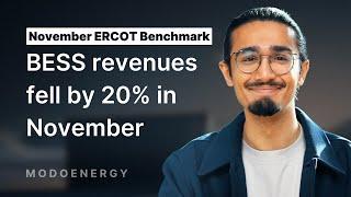 November ERCOT Benchmark: BESS revenues fall by 20%