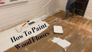 How To Paint Wood Floors + Tile Stencil Hearth