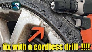 How to remove curb rash on any wheel rim with a cordless drill!!