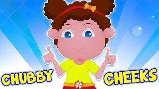 Bochechas fofas | rimas para bebês | rimas dos desenhos animados | Chubby Cheeks Dimple Chin