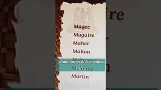 Common Irish Surnames Part 2 #Ireland #History #Shorts #reels