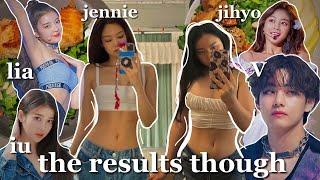 trying KPOP IDOL diets and workouts (BP, BTS, IU, ITZY, TWICE)