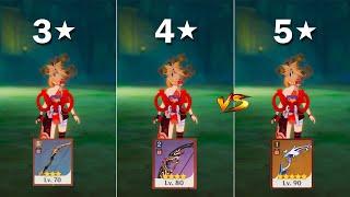 YOIMIYA!! 3 STAR vs 4 STAR vs 5 STAR !! F2P Yoimiya Weapon comparison [ Genshin Impact ]