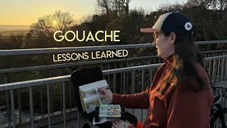 Plein air gouache - sunset  Lessons Learned Series