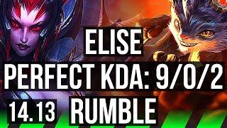 ELISE vs RUMBLE (JGL) | 9/0/2, Legendary, 600+ games | EUW Master | 14.13
