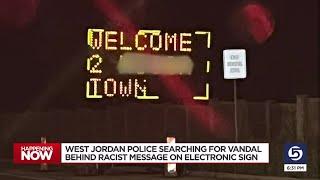 West Jordan police investigate hacked sign that displayed racist slur