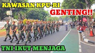 KEADAAN KPU GENTING‼️TNI SIAP SIAGA DI KAWASAN KPU-RI. DEMO TOLAK RUU PILKADA