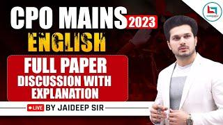 SSC CPO 2023 | CPO MAINS 2023 ANSWER KEY | CPO ENGLISH | SSC CPO MAINS 2023  ENGLISH ANSWER KEY