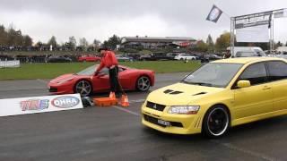 Mitsubishi Evolution 7 vs Ferrari 458 Italia