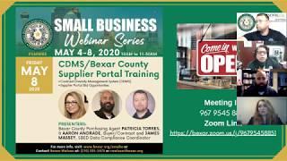 CDMS / Bexar County Purchasing Supplier Portal Training Webinar Series hosted by SBED