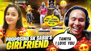 Proposing Sk Sabir Boss & Youtubers' Girlfriends  You Laugh You Loose Challenge - Garena Free Fire