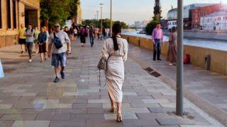 ⁴ᴷ EVENING MOSCOW, RUSSIA  Walking tour on a summer evening at sunset ️ (HDR Video)