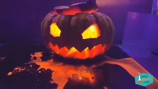 Make your own glow in the dark Halloween prop jack o lantern!