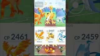 Using️Shiny Galarian Zapdos, Articuno & Moltres Team in Battle #pokemongo