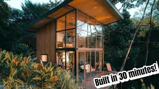 Man Built A Tiny House in The Jungle - in 30 Minutes | Start to Finish |  @SashaJuliardD