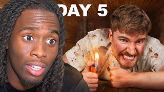 Kai Cenat Reacts To MrBeast 7 Days Buried Alive