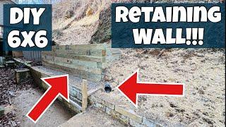 How To | Build a pressure Treated 6X6 Retaining wall! With a French Drain!